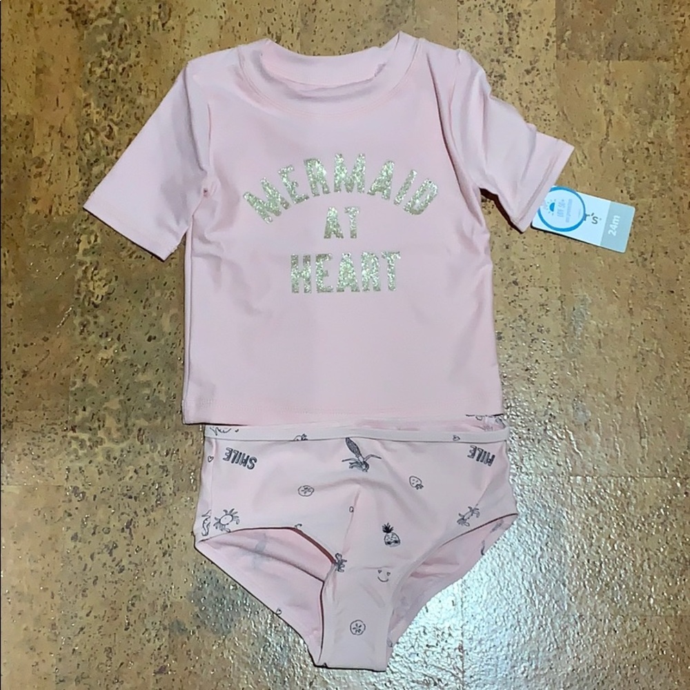Carters Girls 24M Mermaid 2-piece Bathing Suit